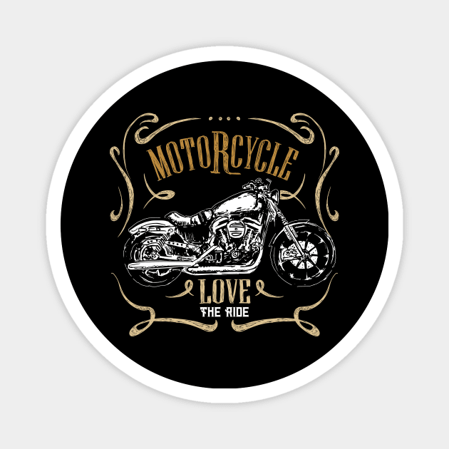 Vintage Motorcycle Rider Motorcycle Lover Biker Magnet by Foxxy Merch